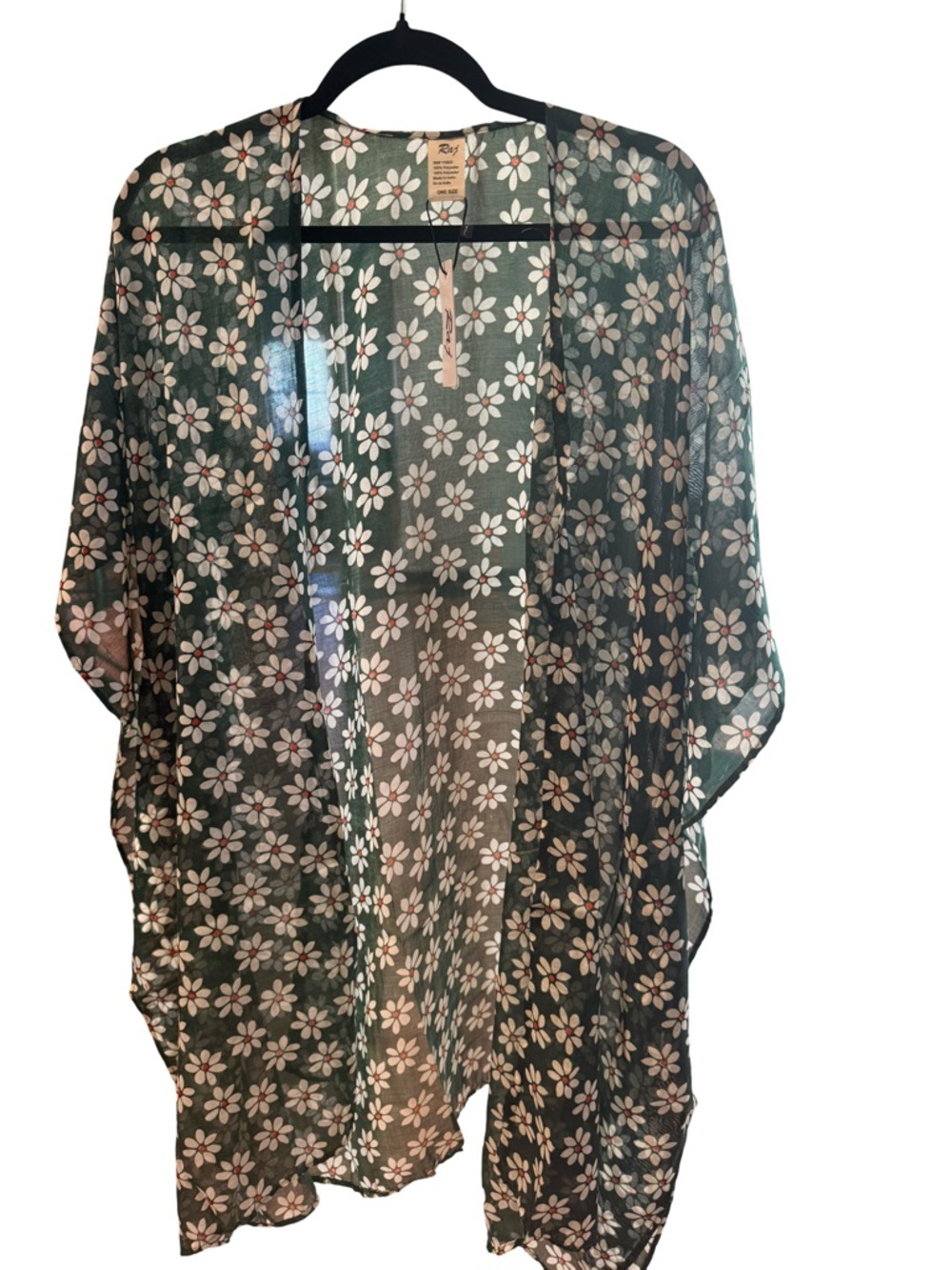 Raj Green Floral Sheer Swim Coverup